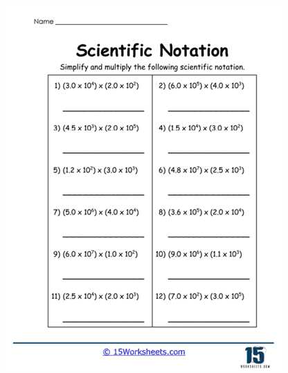 multiplication and division with scientific notation worksheet