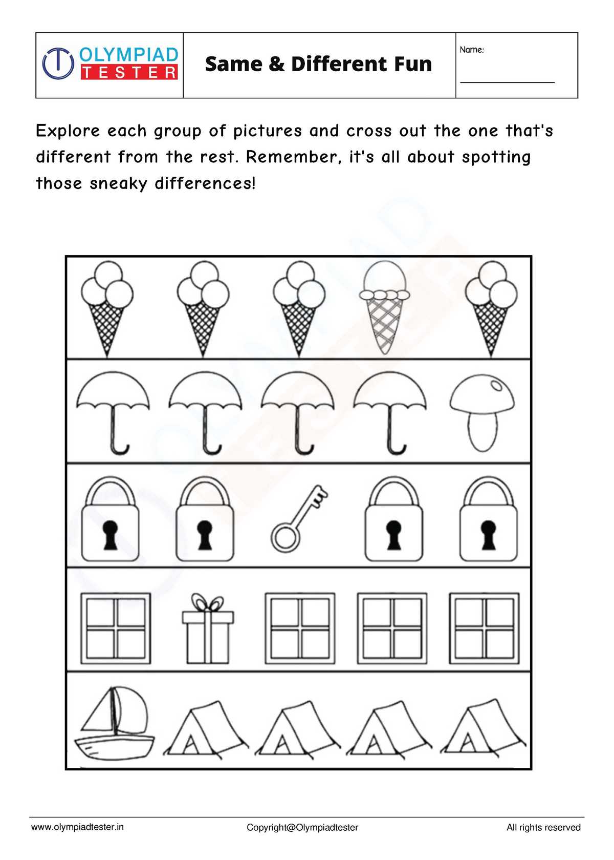 odd one out worksheets
