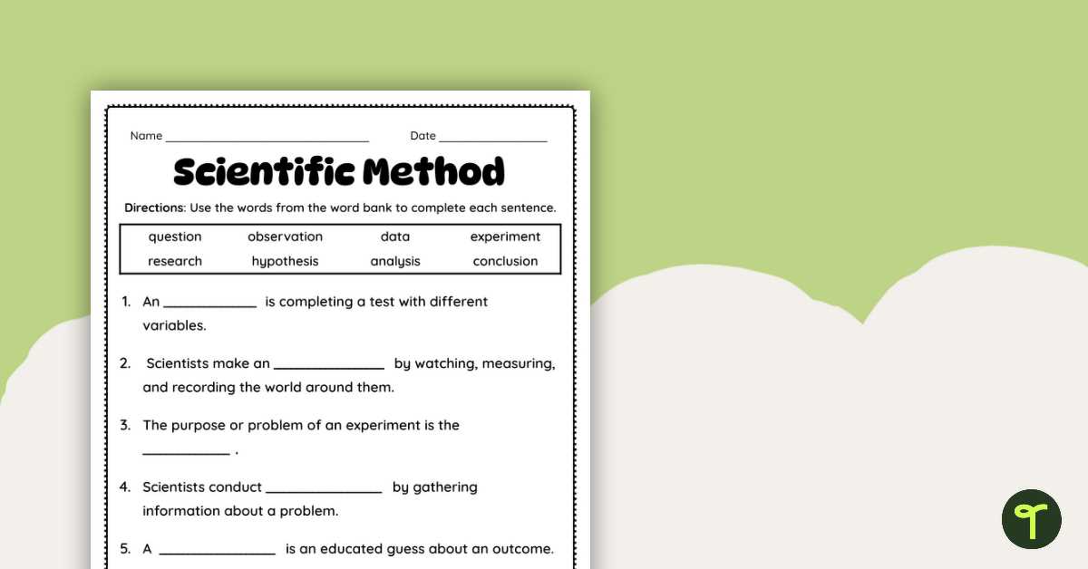 exploring the scientific method worksheet exploring the scientific method worksheet