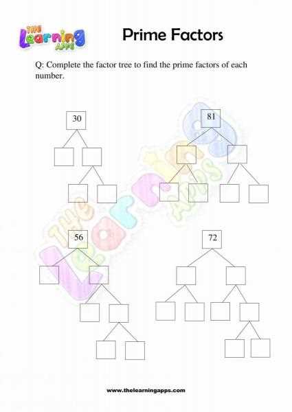factor tree worksheet for class 5