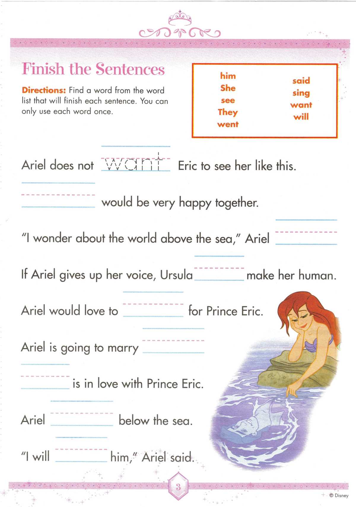 disney worksheets