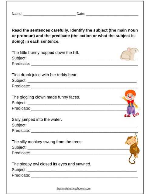 comprehensive sentence worksheet