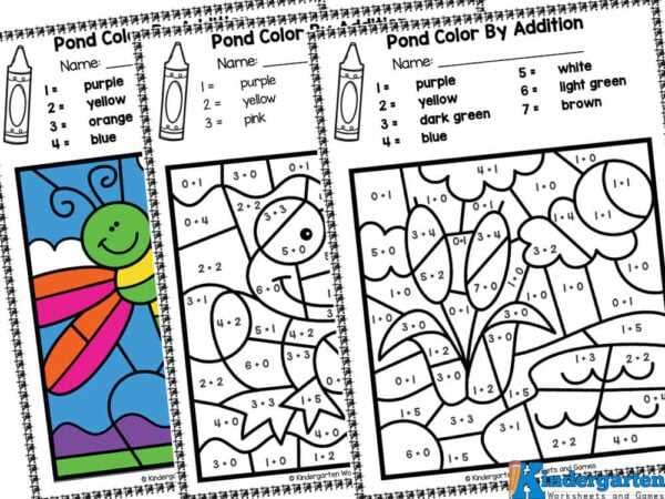 addition math coloring worksheets