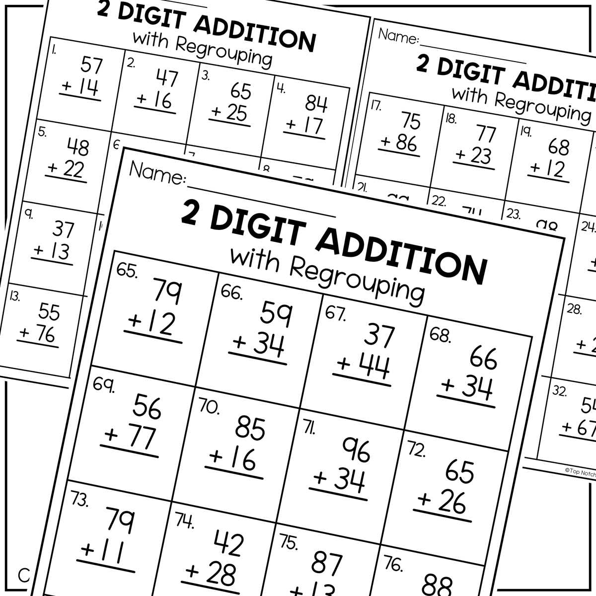 double digit addition worksheet