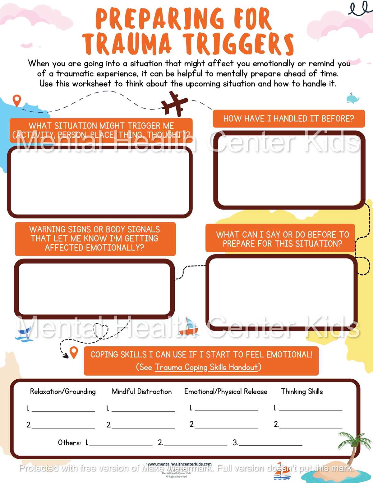triggers worksheet