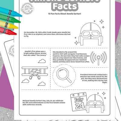 amelia earhart worksheets printable