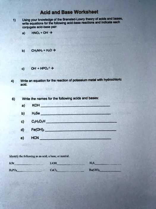 worksheet bronsted lowry acids and bases