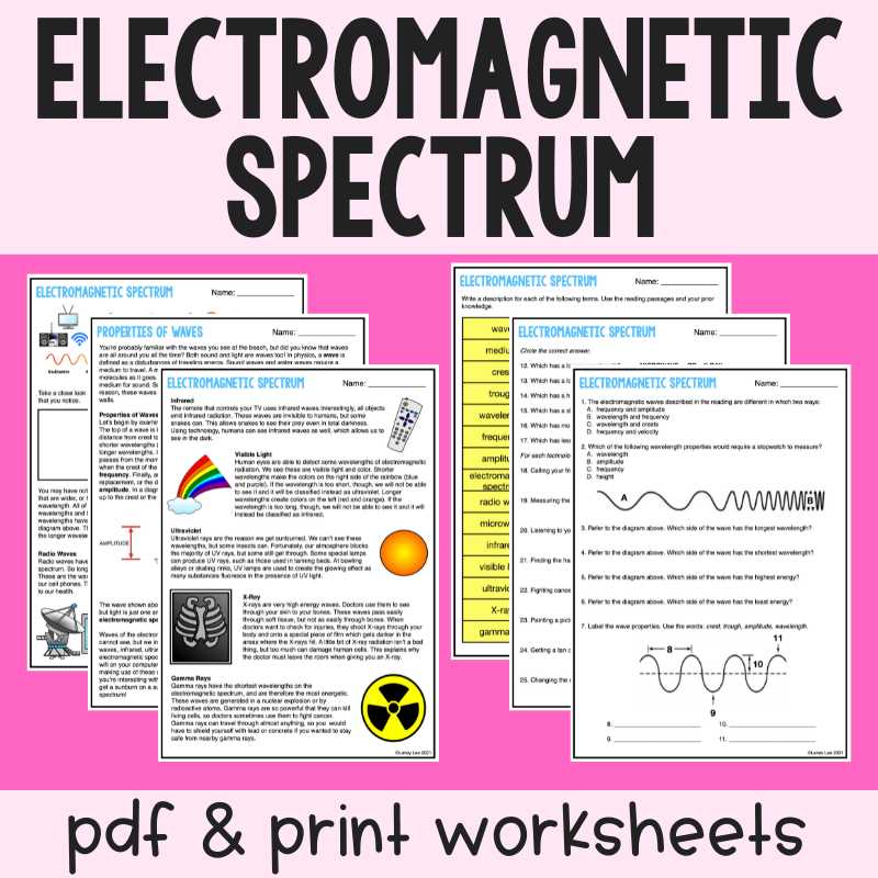 worksheet electromagnetic waves