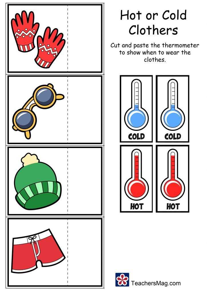 worksheet for hot and cold