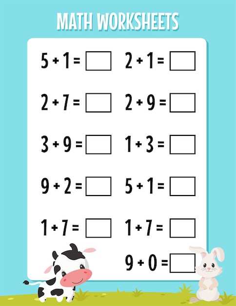 worksheet for kindergarten math addition