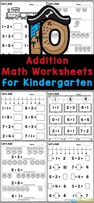 worksheet for kindergarten math addition