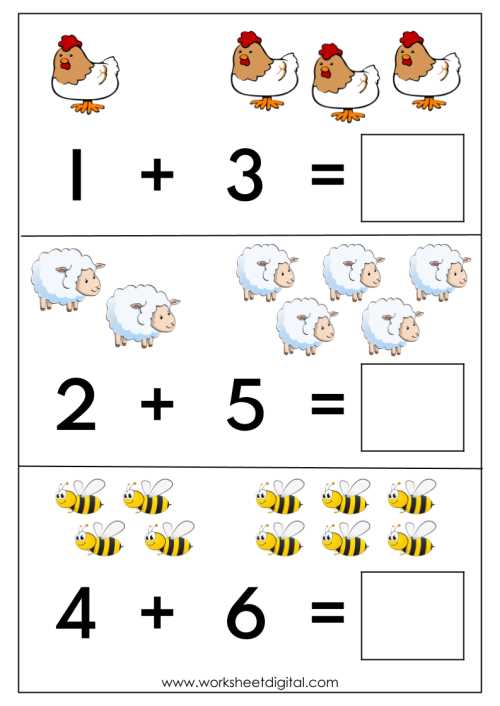worksheet for kindergarten math addition