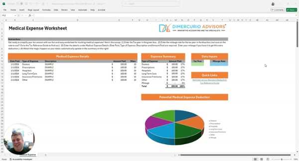 worksheet for medical expenses