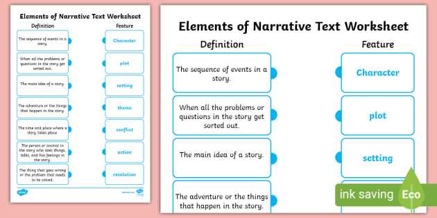 worksheet for story elements