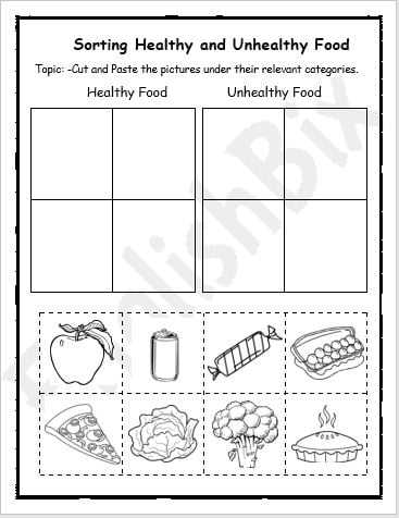 worksheet healthy food