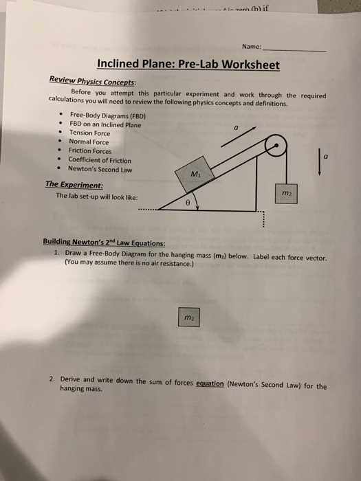worksheet inclined planes