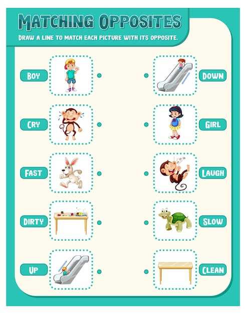 worksheet of opposite words