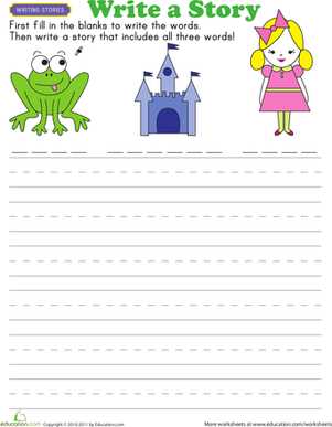 worksheet of story writing