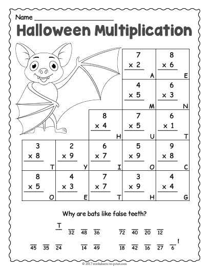 worksheet on halloween
