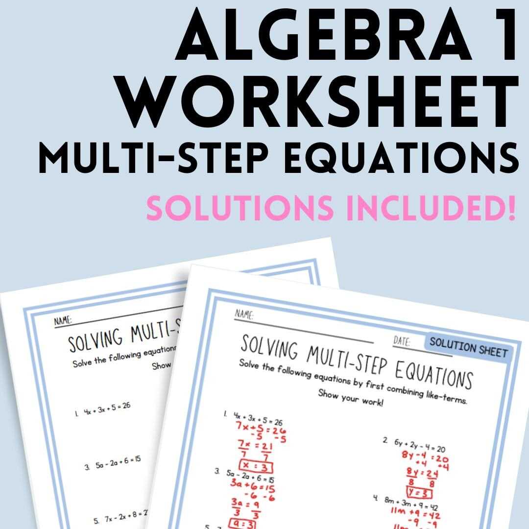 worksheet on multi step equations