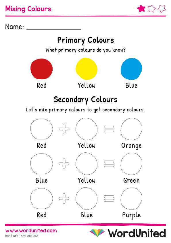 worksheet primary colors