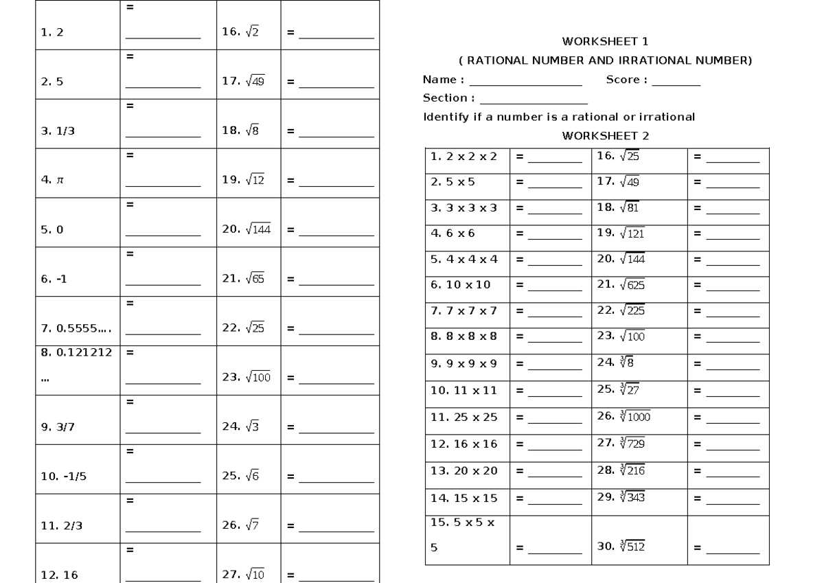worksheet rational and irrational numbers worksheet rational and irrational numbers