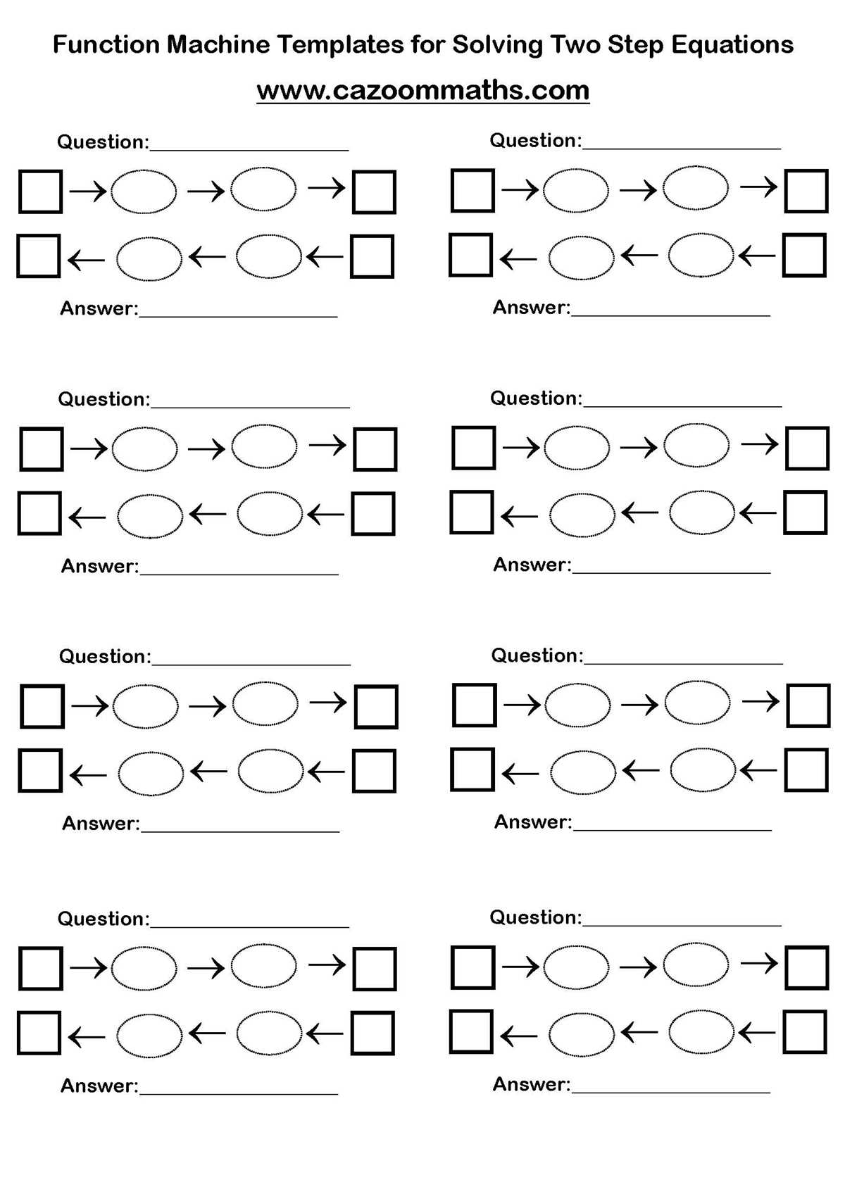 worksheet solving two step equations