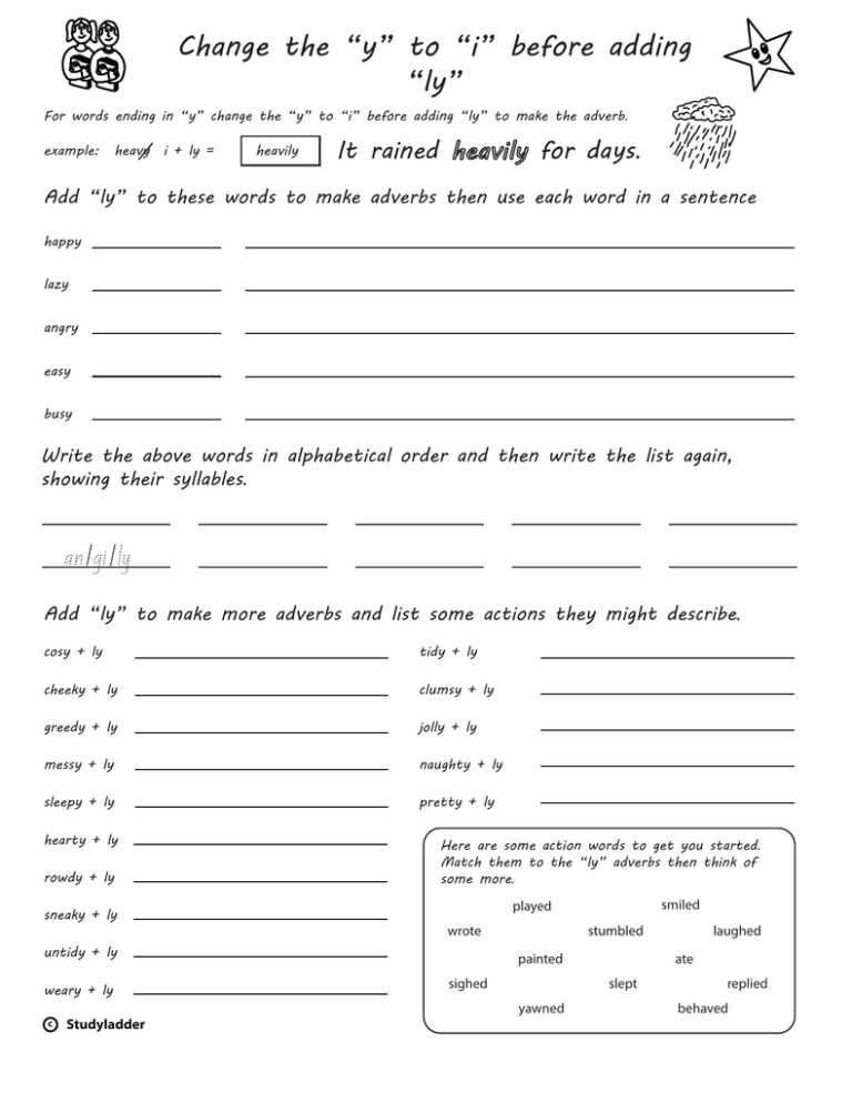 worksheet suffix ly