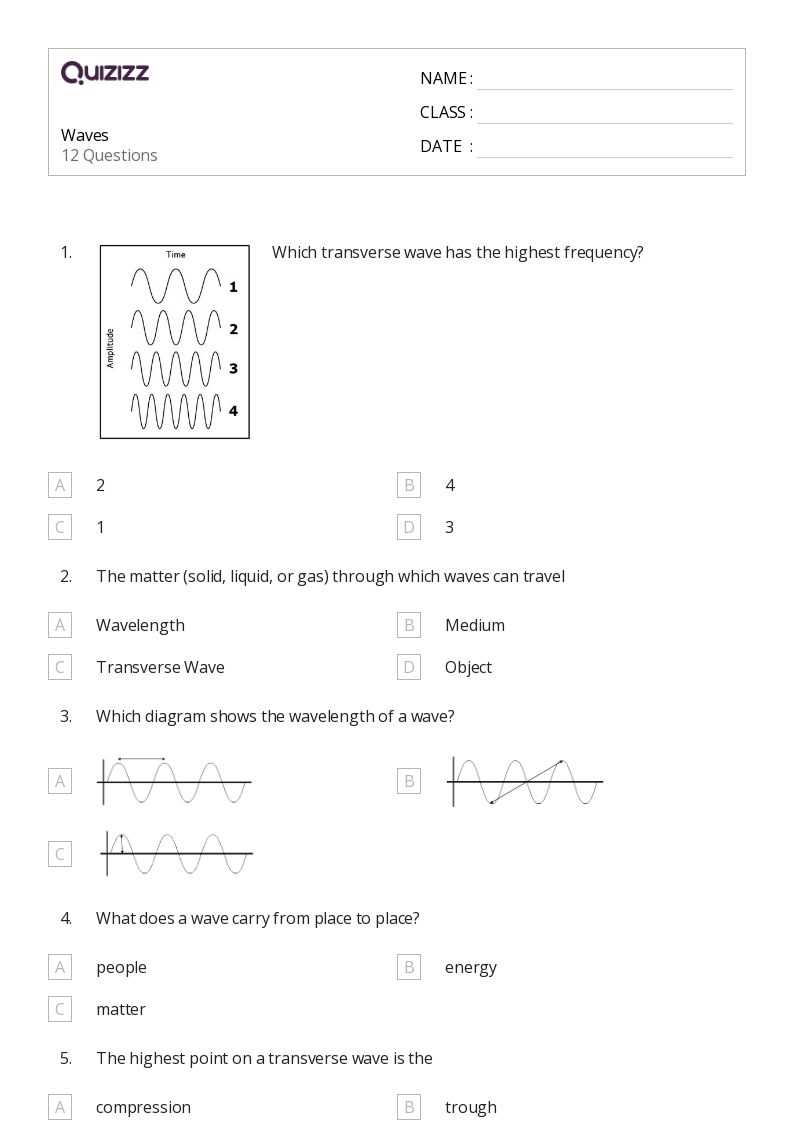 worksheet waves