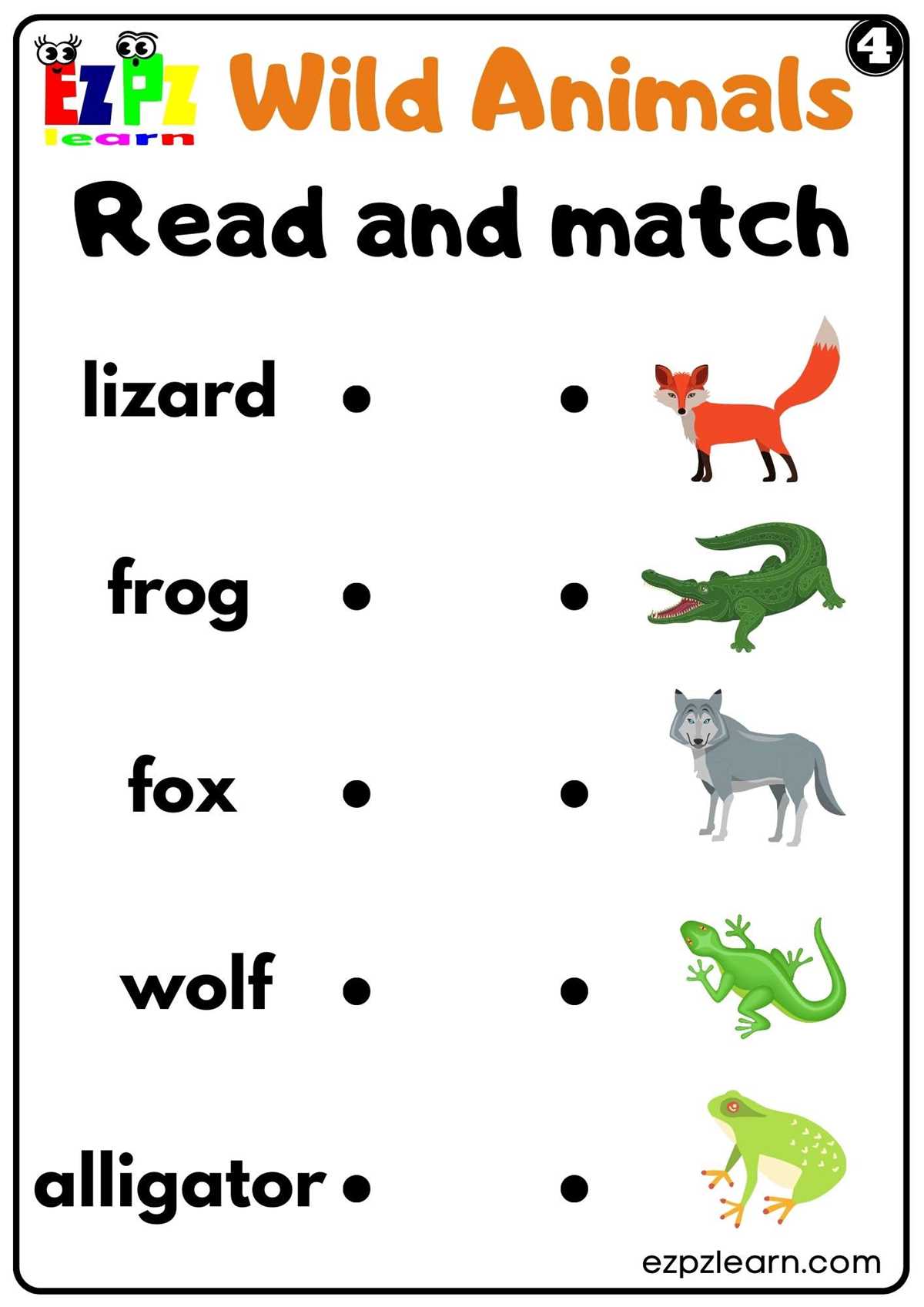 worksheet with animals