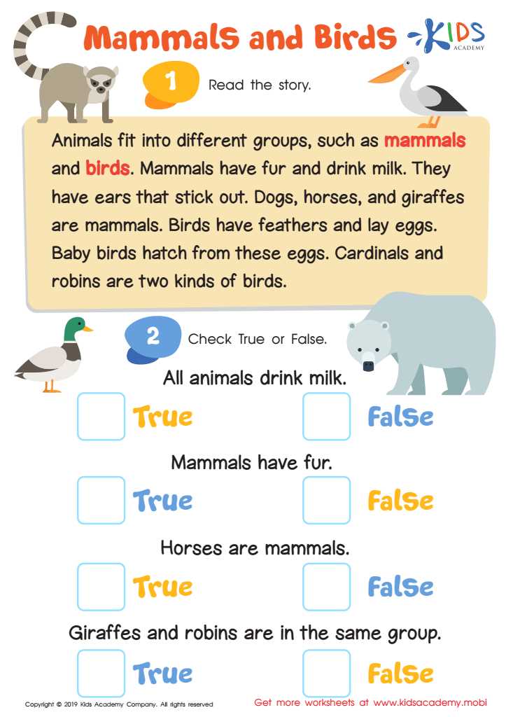 worksheets about birds