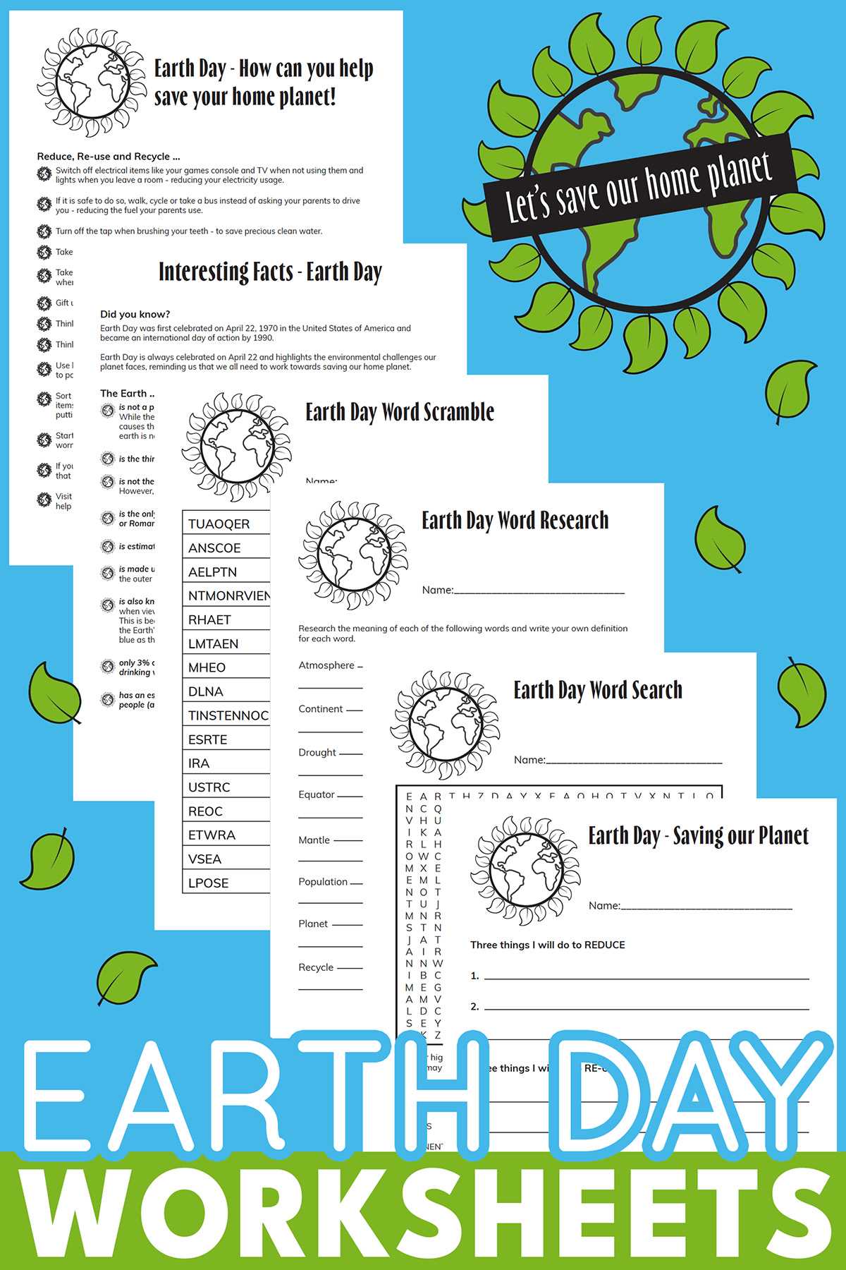worksheets earth day