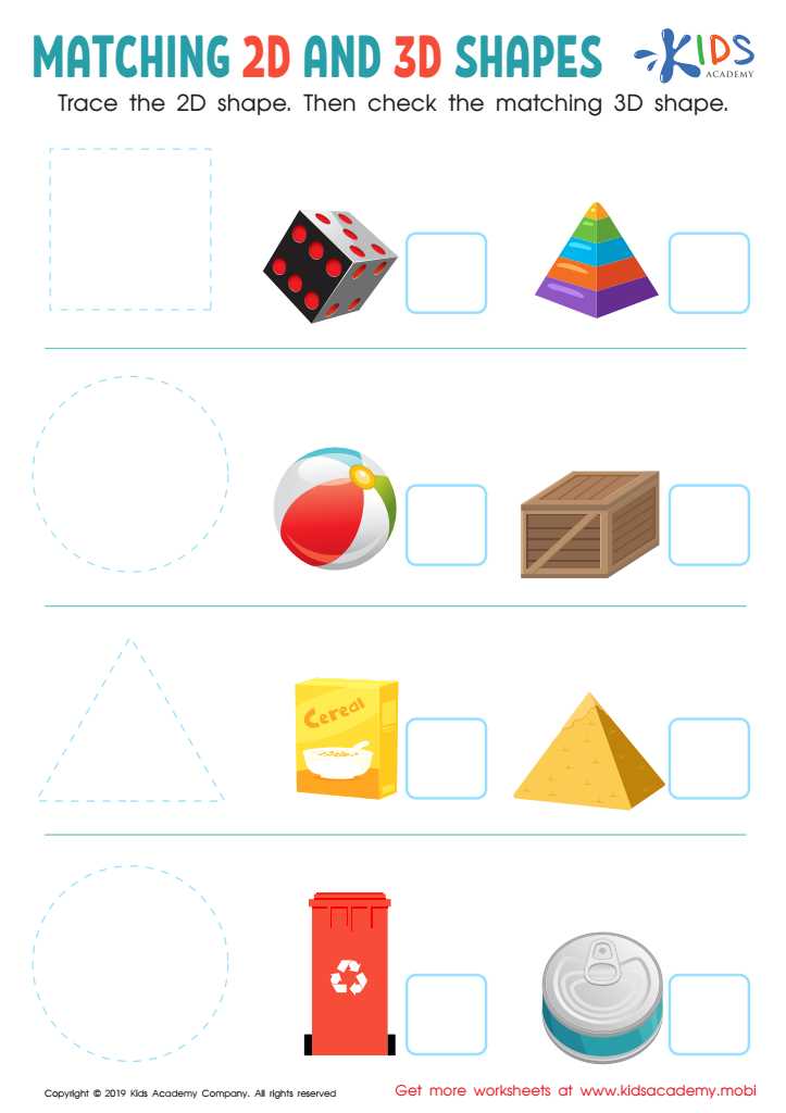worksheets for 3d shapes