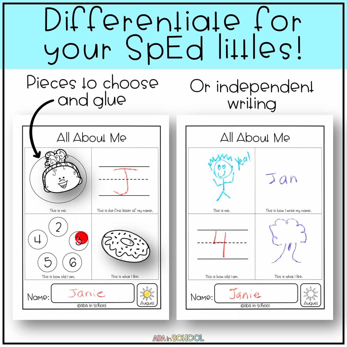 worksheets for special education students