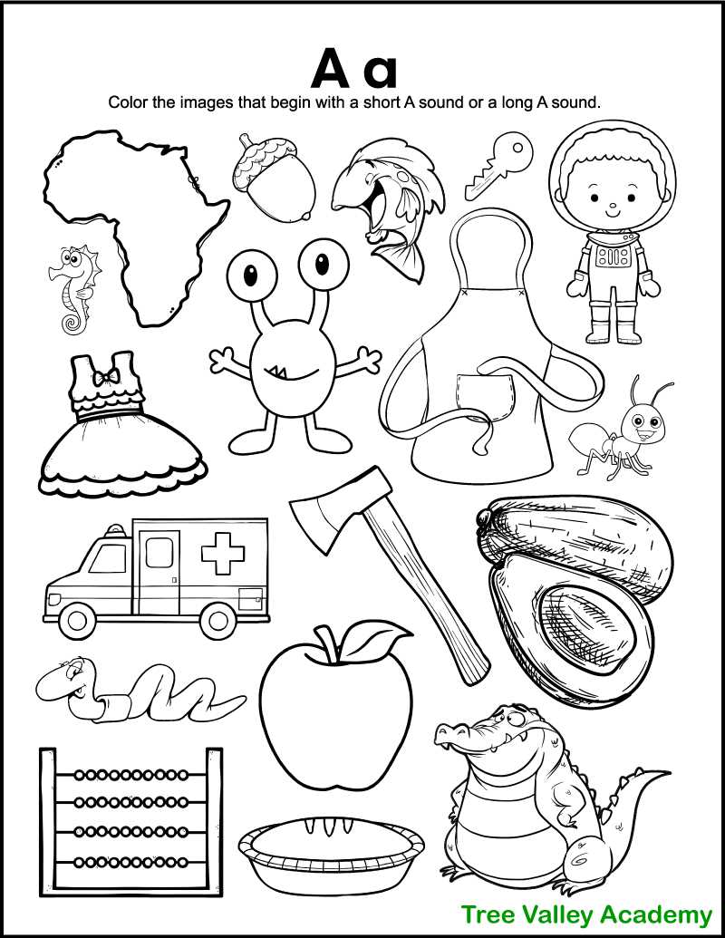 worksheets for the letter a