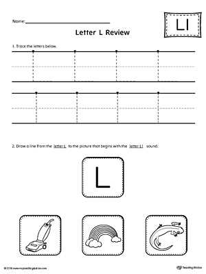 worksheets for the letter l