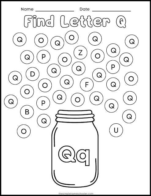 worksheets for the letter q