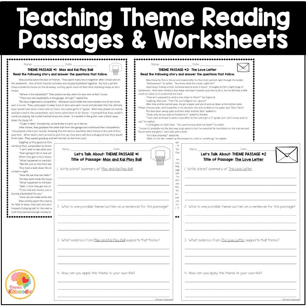 worksheets for theme