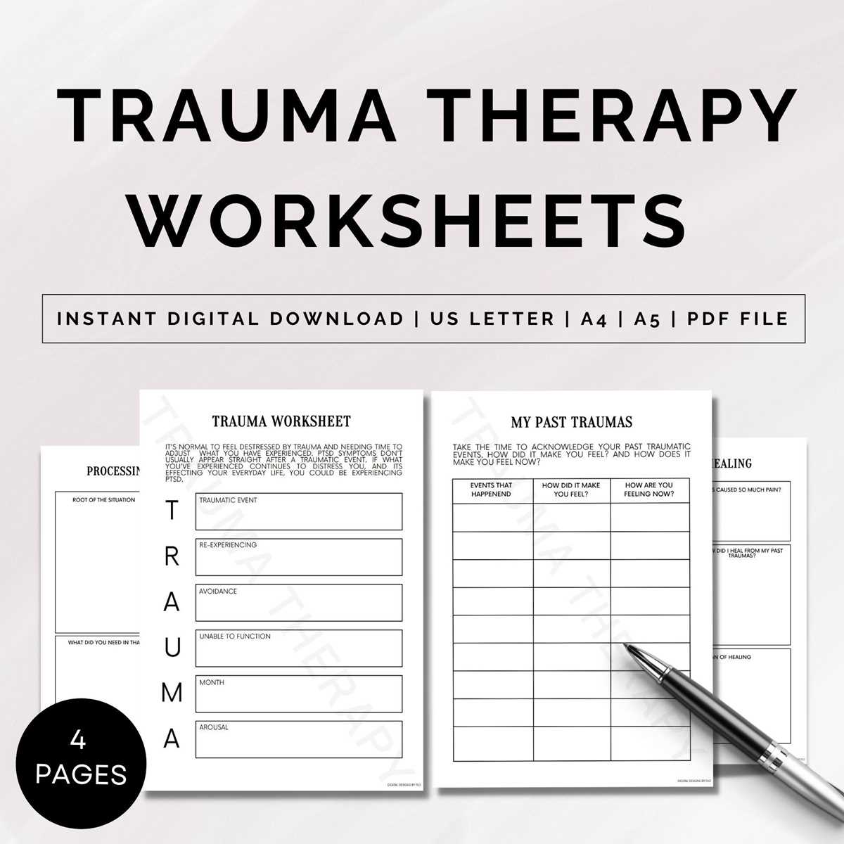 worksheets for trauma