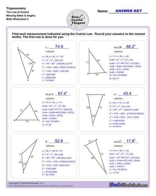 worksheets for triangles