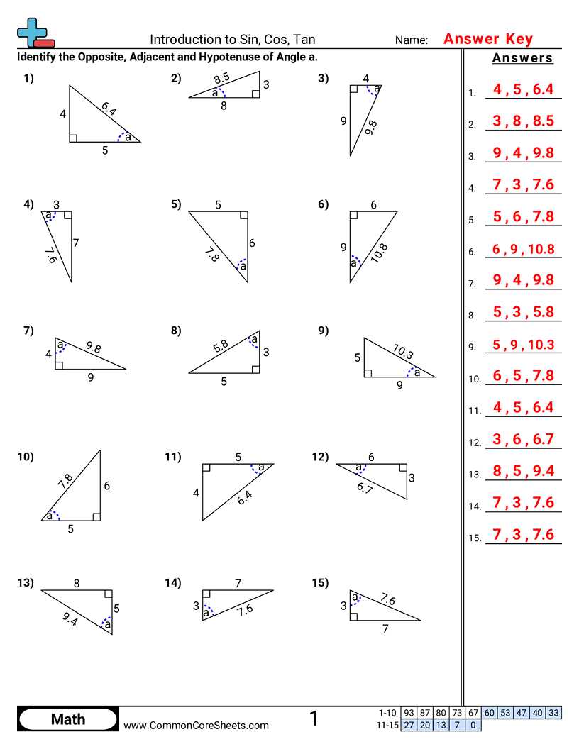 worksheets for triangles