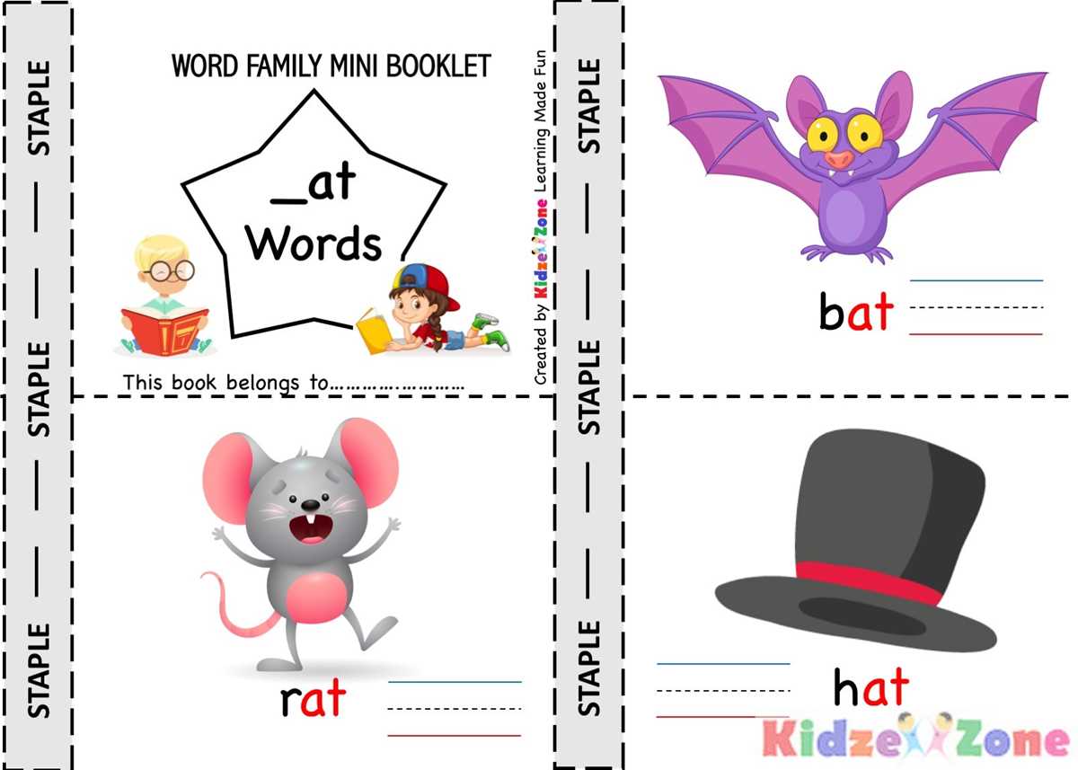 worksheets for word families for kindergarten