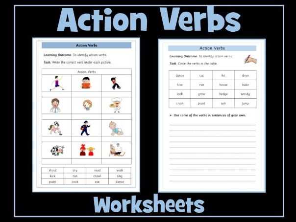 worksheets on action verbs