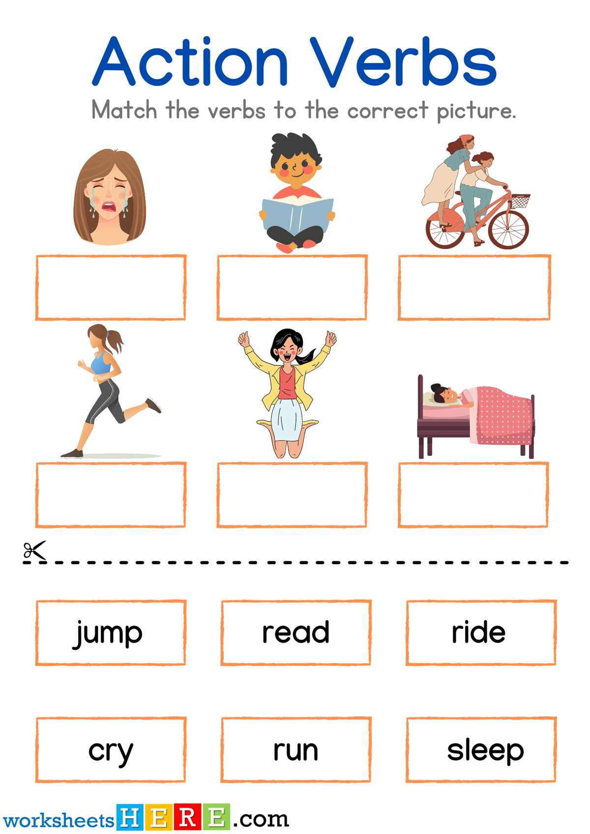 worksheets on action verbs