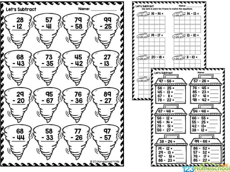 worksheets on subtraction for kindergarten