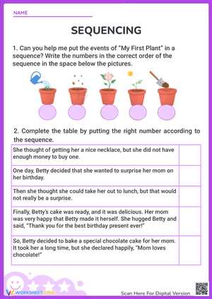 worksheets sequence of events