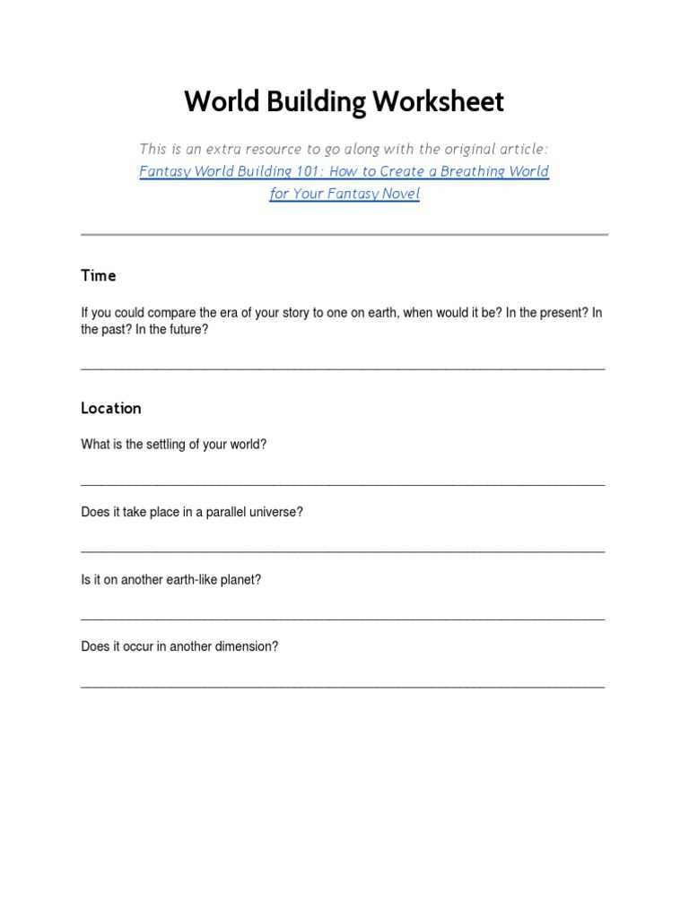 world building worksheet