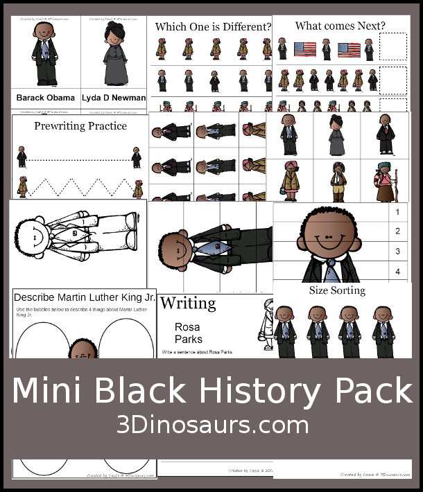 black history month printable worksheets