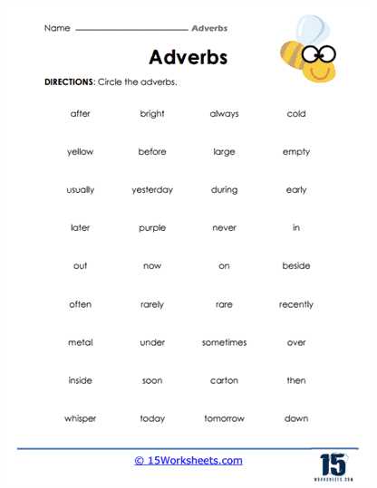 3rd grade adverbs worksheet