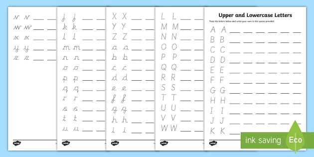 writing alphabet worksheets
